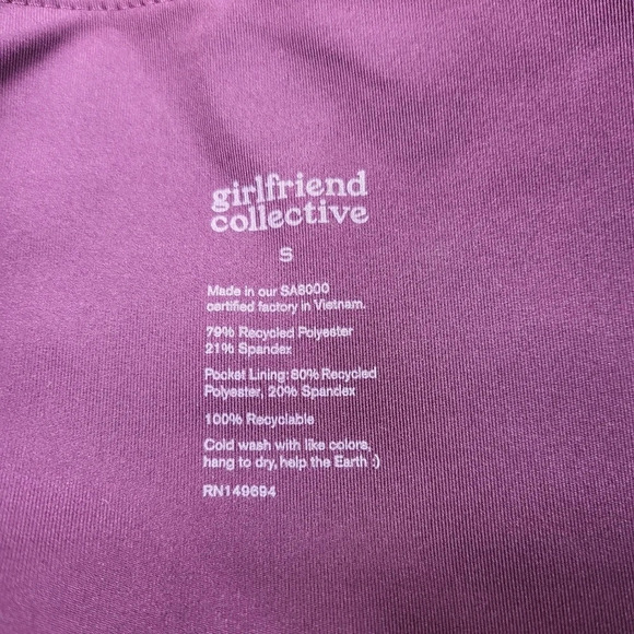 Girlfriend Collective Leggings Plum Style 4024 Yoga Workout Pants Sz Small NWT - Picture 8 of 13